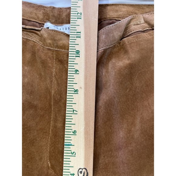 Vintage CO & EDDY Sz 8 Genuine Suede Leather Pants Straight Leg BROWN 90’s Y2K - Picture 7 of 11
